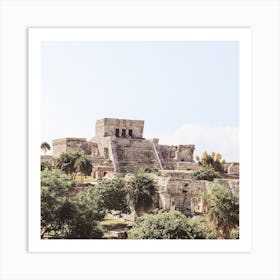 Ruins Near Ocean Square Art Print