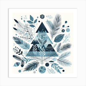 Scandinavian style, Blue spruce branches 2 Art Print