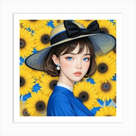 Sunflower Girl Art Print