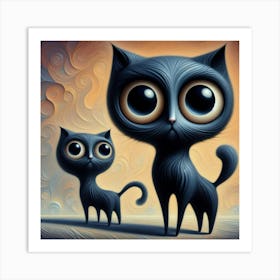 Black Cats Art Print