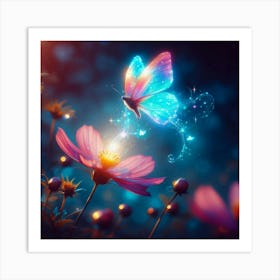 Butterfly In A Flower Art Print