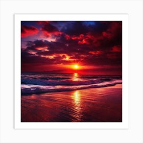 Sunset On The Beach 604 Art Print