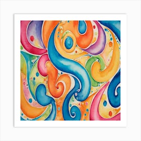 Abstract Watercolor Painting 2 Art Print