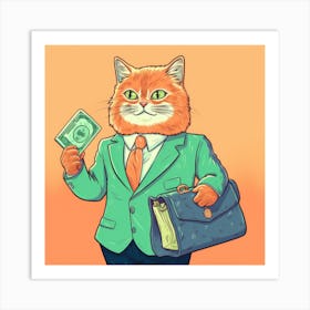 Business Cat 4 Art Print