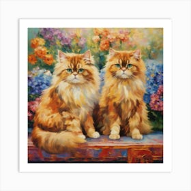 Pair of Persian cats 1 Art Print