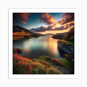 Sunset Over Lake 18 Art Print