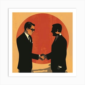 Two Men Shaking Hands 3 Art Print