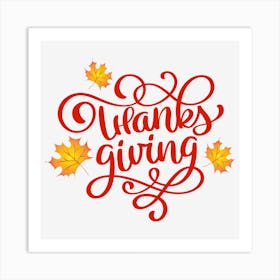 Thanksgiving Lettering 2 Art Print