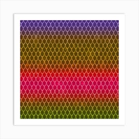 Yellow Green, Red, Orange, Blue Background Art Print