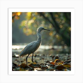 Egret In The Forest Art Print