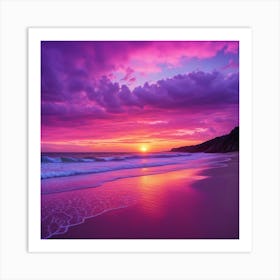 Sunset On The Beach 5 Art Print