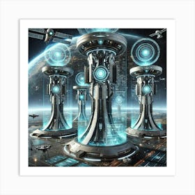 Surveillance Towers Scifi Art Print