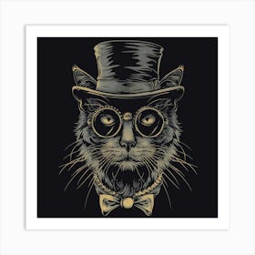 Steampunk Cat 46 Art Print