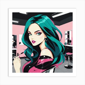 Girl In A Salon Art Print