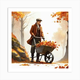 Man With A Wheelbarrow Art Print