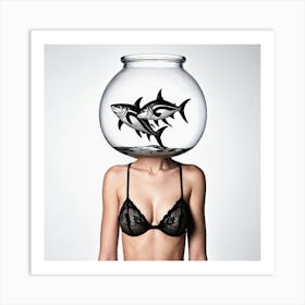 Fish Bowl Head 9 Art Print