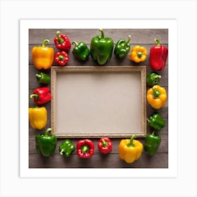 Colorful Peppers Frame 1 Art Print