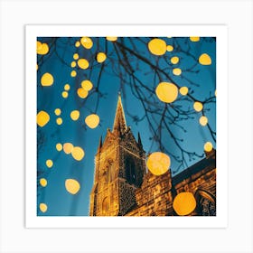 Christmas Lights In The Church Art Print