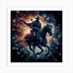 Cowboy On Horseback Art Print