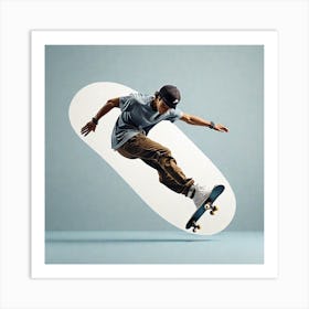 Skateboarder In The Air Art Print