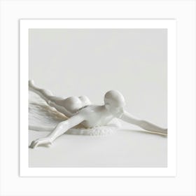 Swan Human 3d Figure White Art Print