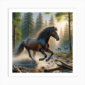 Horse In The Forest 3 Art Print