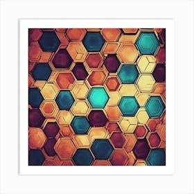 Abstract Background With Hexagons 1 Art Print