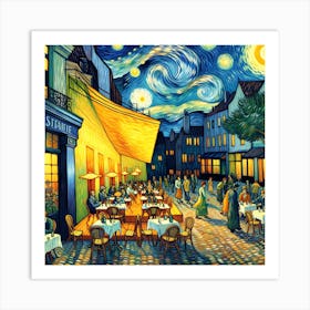 Outdoor Party - Van Gogh Styled Art Print