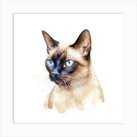 Classic Siamese Cat Portrait 3 Art Print