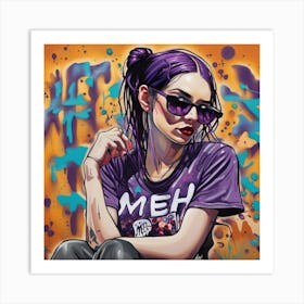 Graffiti Girl Art Print