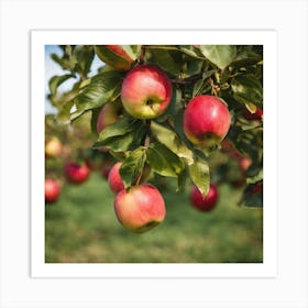 Red Apples On The Tree Art Print