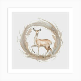 Deer In A Circle Art Print