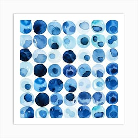 Watercolor Blue Circles Art Print
