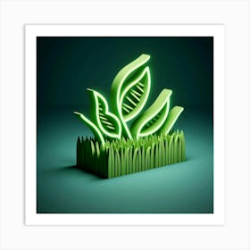 Neon Green Grass Art Print