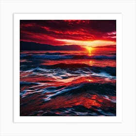 Sunset Over The Ocean 142 Art Print