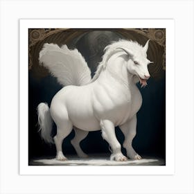 White Unicorn Art Print