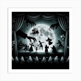 Halloween At The Theatre Art Print