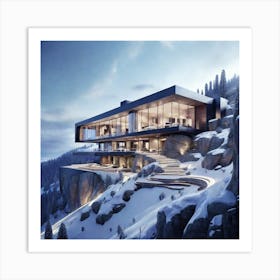 Leonardo Diffusion Xl Dream Open Mansion On A Mountain Photo A 1 Art Print