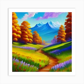 Magnificent forest meadows oil painting abstract painting art 18 Art Print