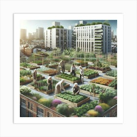 Urban Rooftop Garden 1 Art Print