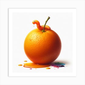 Orange Worm Art Print