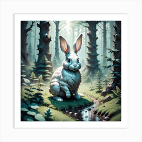 Rabbit In The Woods 48 Art Print