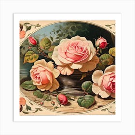 Roses In A Vase 3 Art Print