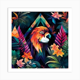 Lion In The Jungle 5 Art Print