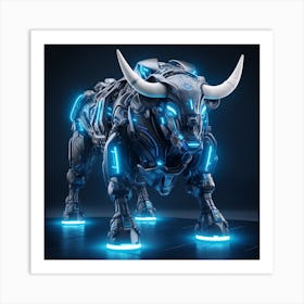 Futuristic Bull 1 Art Print