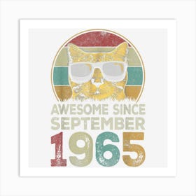 Awesome Since September 1965 57th Birthday Gifts Cat Lovers Art Print