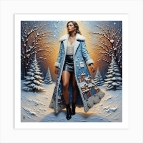 Girl In A Coat Art Print