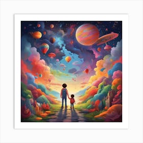 Child And A Planet Art Print