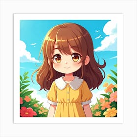 Chibi Garden Glow Art Print