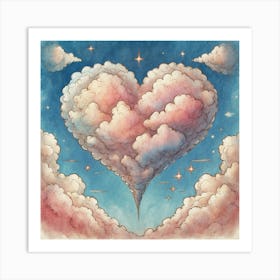 Heart Of Clouds Art Print